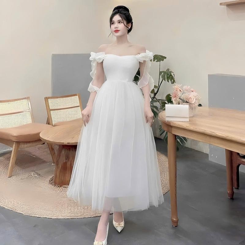 ĐẦM XOÈ ,ĐẦM LƯỚI,ĐẦM ĐI TIỆC,ĐẦM ĐI CHƠI CỰC XINH CHO NỮ Women Voi Voan Kim Tuyến Dress 3