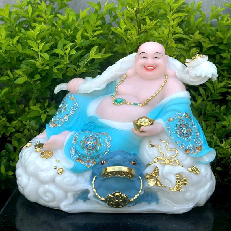 Tượng Di Lặc Phú Quý áo gấm ( chất liệu đá cao cấp . ngang 50cm cao 40cm ) 3