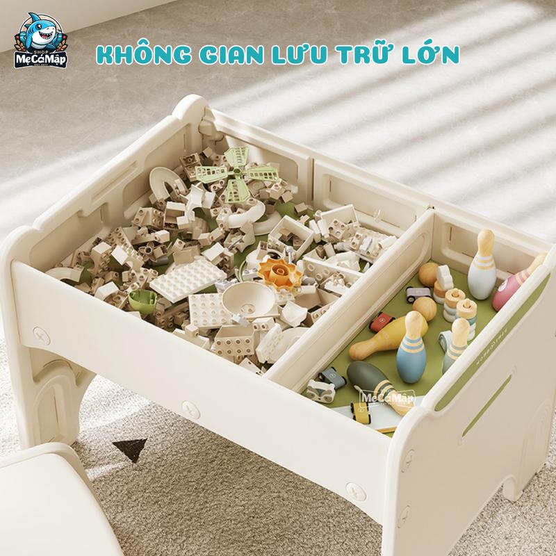 Bộ Bàn Ghế Đa Năng Pakey, Set Bàn Chơi Xếp Hình Nhựa Nguyên Sinh Cao Cấp Kèm 389 Chi Tiết + Bảng Vẽ Tiện Lợi 5