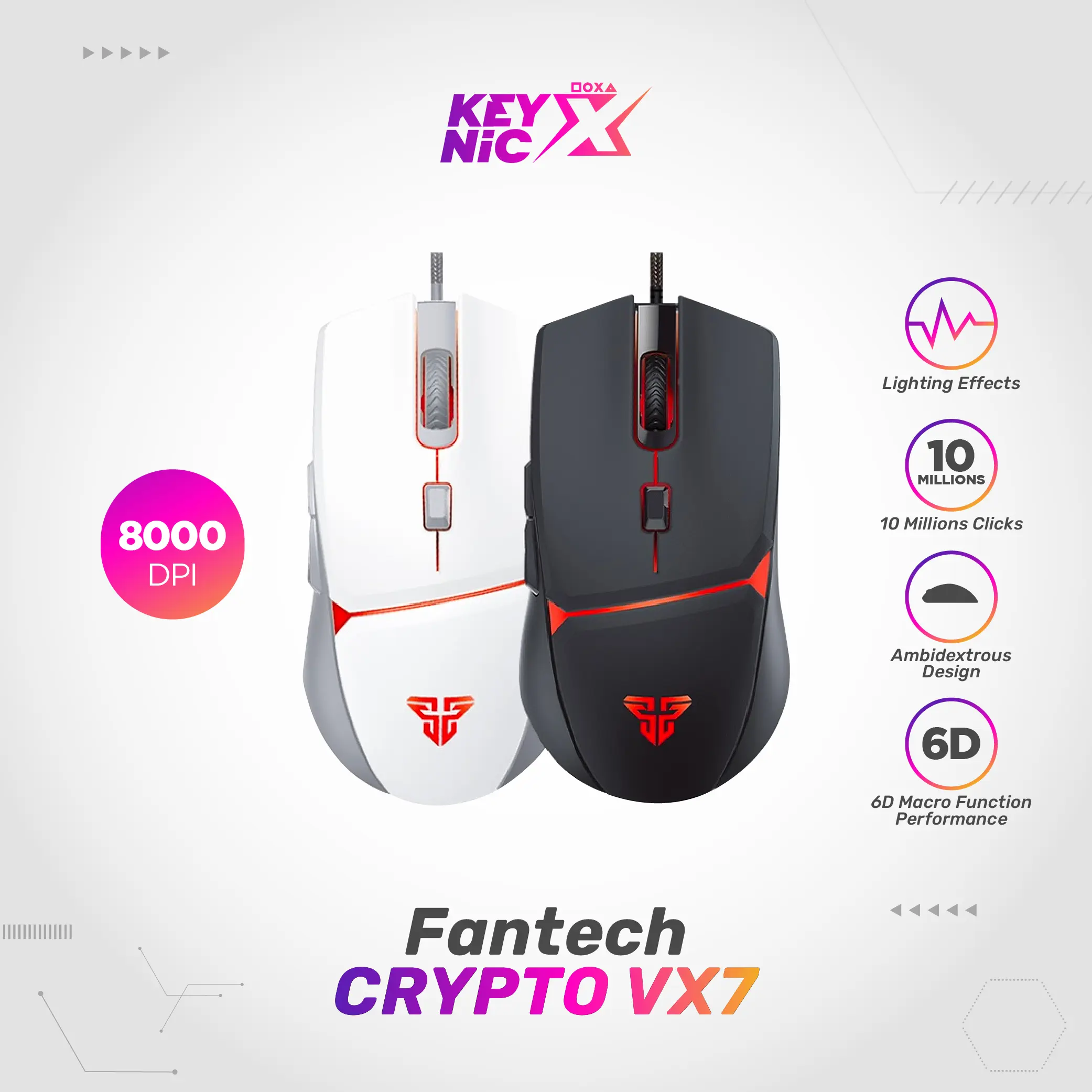 Fantech CRYPTO VX7 Mouse Gaming Macro Garansi Resmi