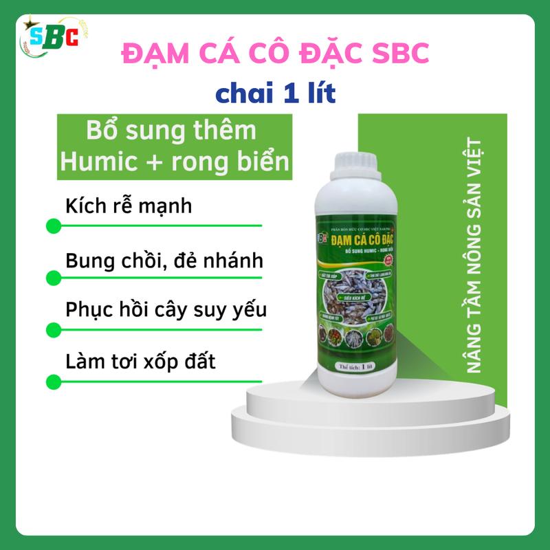 ĐẠM CÁ CÔ ĐẶC SBC (chai 1 lít ) phân bón hữu cơ phù hợp cho trồng rau màu, hoa, cây cảnh, bổ sung dưỡng chất trung vi lượng giúp cây phục hồi nhanh, xanh lá, đất tơi xốp, phát triển hệ vi sinh vật có lợi # humic # phân tưới gốc, phun lá kích rễ