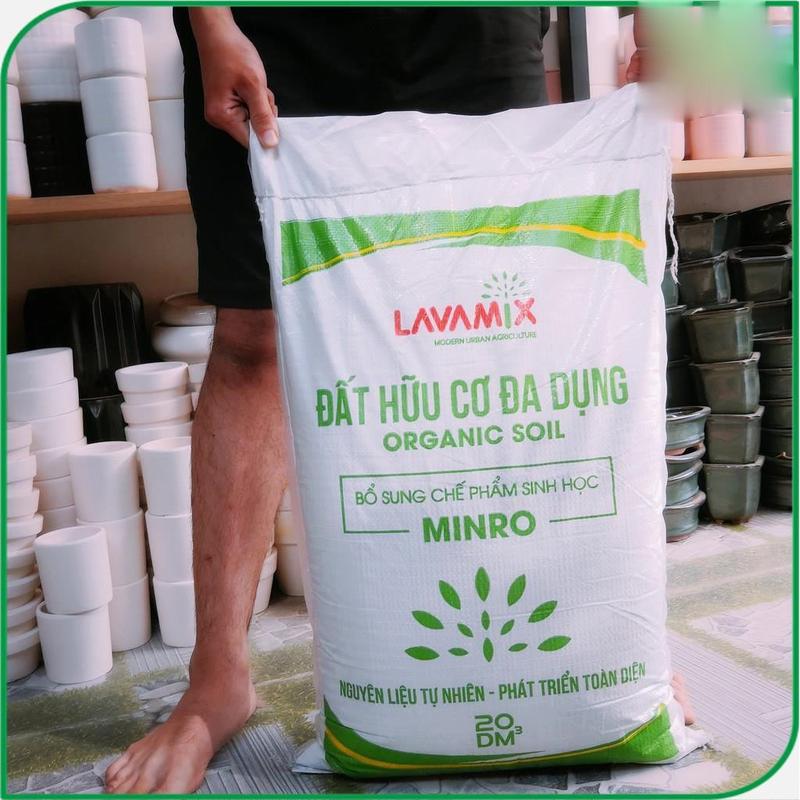 Đất Trồng Cây Lavamix (bao 20dm ~ 10kg) - Đất hữu cơ đa dụng trồng rau củ quả, cây kiểng trộn sẵn - Hạt giống H2T Farm