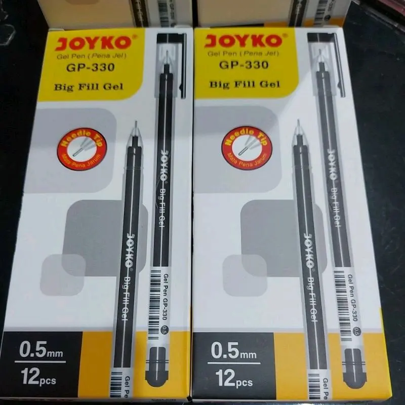( 1 Lusin = 12 Pcs ) Gel Pen Pulpen Joyko GP-330 Big Fill Gel 0.5 mm 4