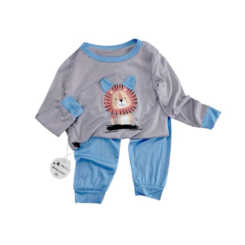 Bộ quần áo thun lạnh peptit hình thú dễ thương cho bé trai bé gái mặc 4 mùa - Chất mềm mịn thấm hút mồ hôi - Heo