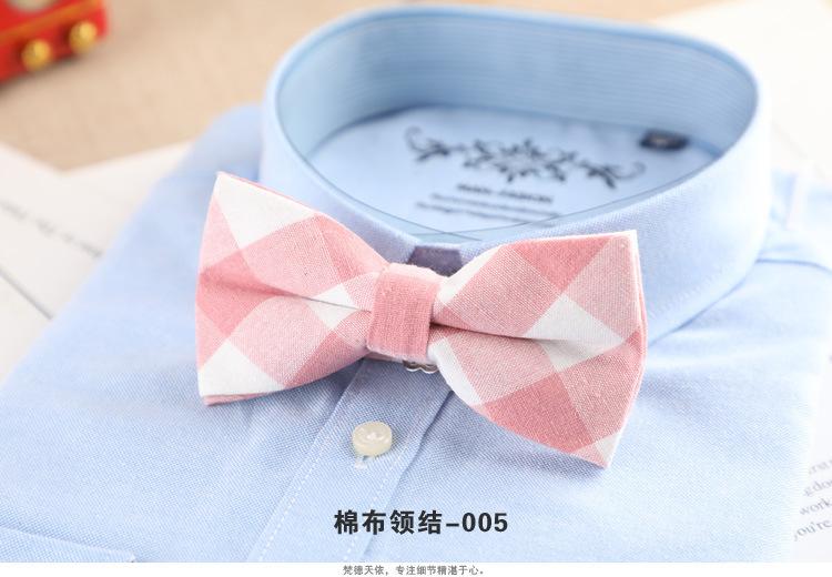 Product Introduction of 1PCS Men's Bow Tie Korean Version Fashion Casual Bow Cotton Trendy Plaid Striped Collar Bow Tie Manufacturer Wholesale Spot 8