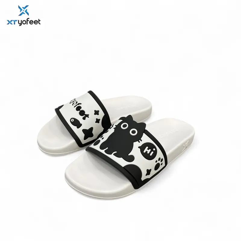 [ FULL BOX ] Dép nam nữ quai cao su họa tiết MÈO HELLO,dép cá  bản full nhiều màu hot trend (XC 46)DéP Slipper Đế Bằng Quai Ngang Dép Lê 8
