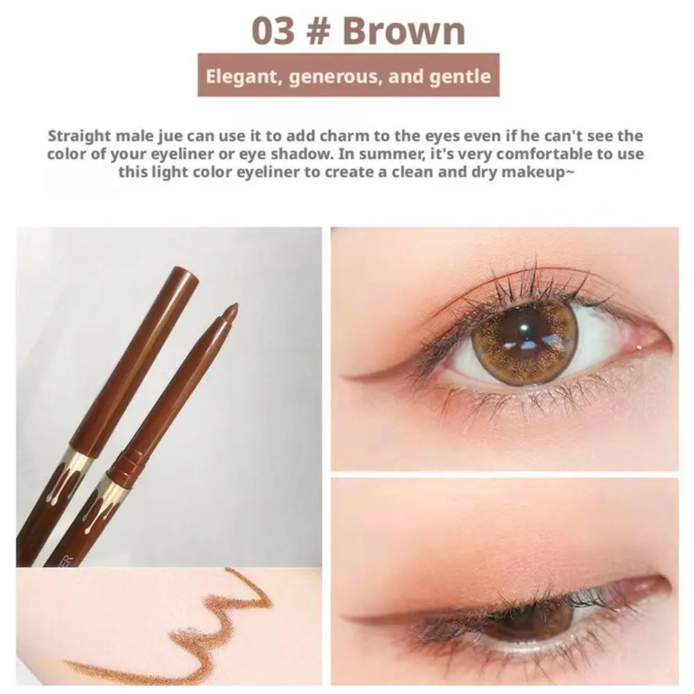 1 Pc Waterproof Eyeliner Gel Pencil Blue Brown Eyeliner Smooth Soft Easy Wearing Matte Concealer Pen Lasting Eyes Makeup Cosmetic