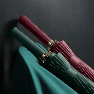 Payung Tongkat Semi Golf 24 Jari / Payung Besar / Payung Jumbo / Payung Besar 3 Orang Besi Gagang Hadiah Pink