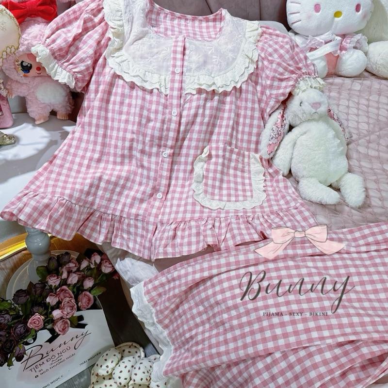 Bộ Kẻ Hồng Cổ Chun Cute Thô Mềm Qccc 8