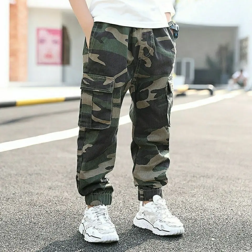 Autumn Kids Sports Cotton Camouflage Trousers Overalls Baby Boy Toddlers Baby Toddlers