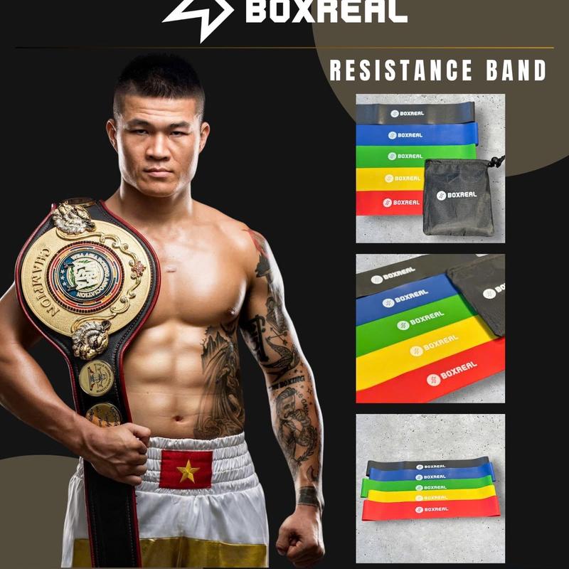 Dây Kháng Lực Miniband BOXREAL 5 cấp độ - Tập Gym Boxing Bóng Đá Yoga... 
