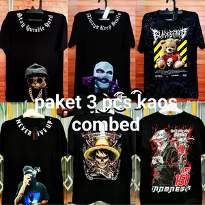 Kaos paket usaha dapat 3 pcs | paket hemat isi 3 kaos