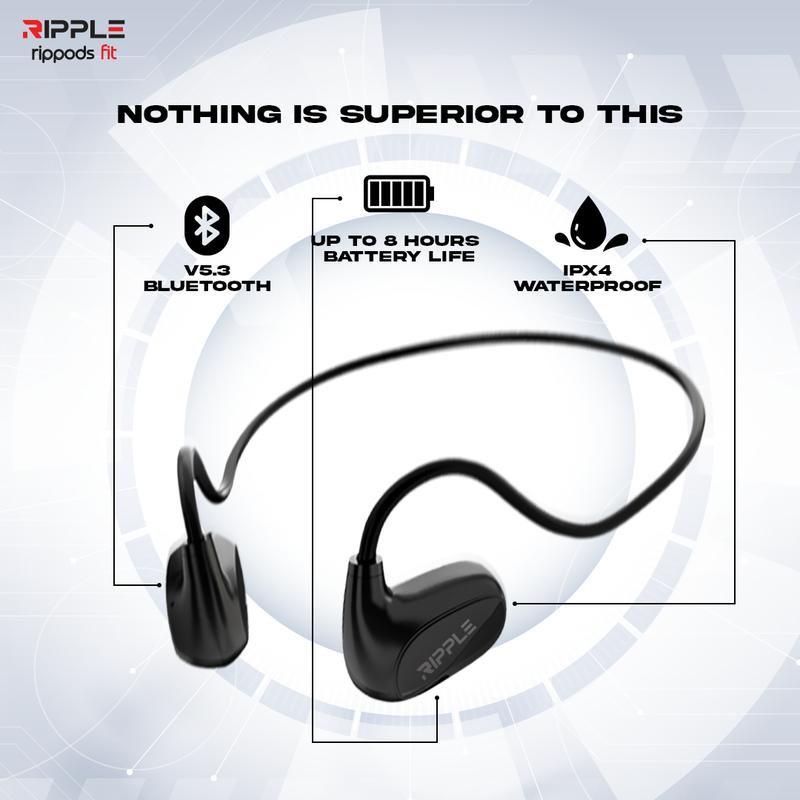 【Hot Selling】Ripple Rippods Fit F2 Sport Bluetooth Earphone wirelesss headset/handsfree 5.3 Garansi 1 tahun headphone earphones COD 4