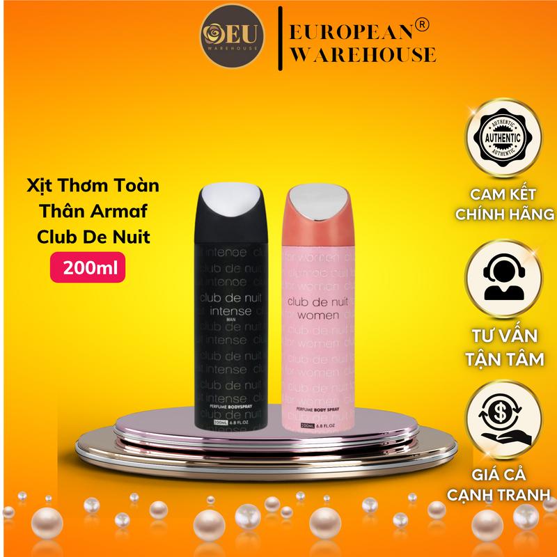 Xịt Thơm Toàn Thân 200ml Và Lăn Nách Mùi Club De Nuit 75G Nữ Nam