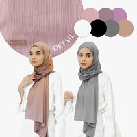 Gambar Benangsari Textured Silk Pashmina Scarf Hijab Crinkle Satin Malay - Mauve dari Benangsari_NEW Kota Bandung 1 Tokopedia