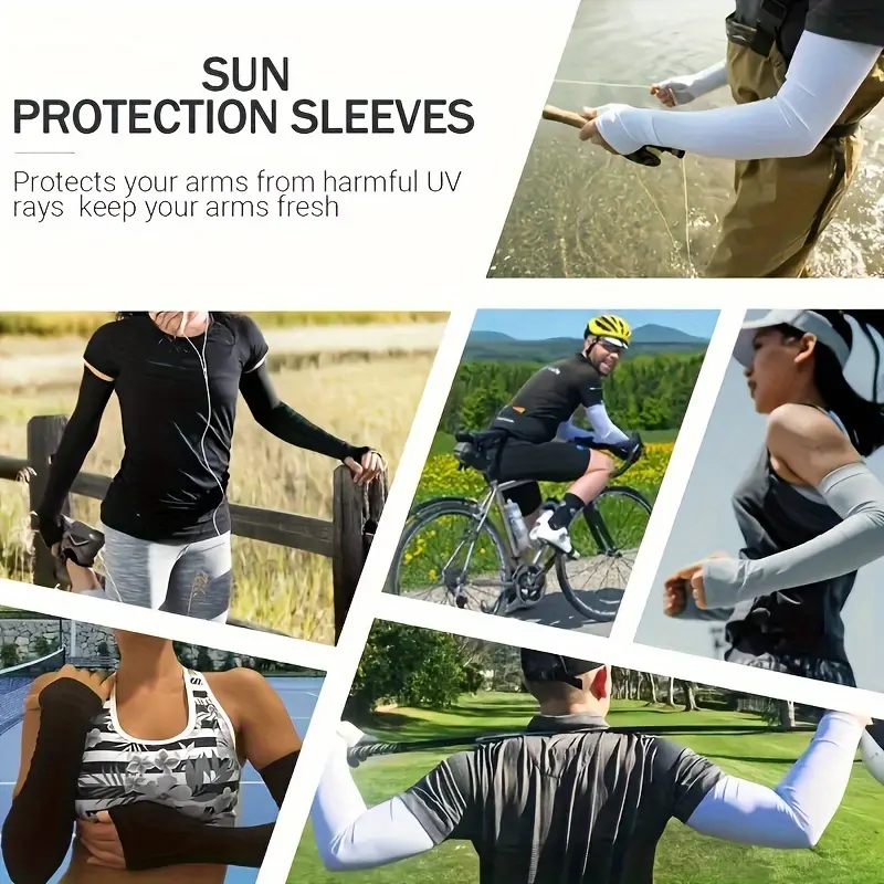 UV Protection Arm Sleeves, Solid Color Polyester 100% Summer Arm Guards for Men and Women 5