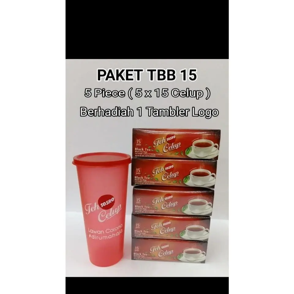 PAKET TEH SOSRO/TEH SOSRO 5 KOTAK + GELAS/TEH CELUP PROMO