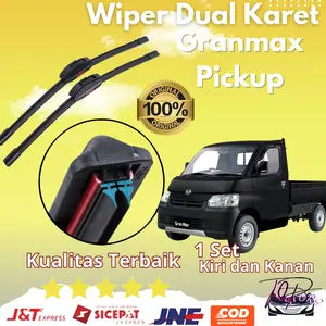Wiper Double Karet Mobil Pick Up Gran Max Sapuan Kaca Mobil Model Frameless Banana Karet 1 Set Ori Variasi Mobil Pick Up Bak Daihatsu Grand Max Universal - TOP STORE Besi Blade Kendaraan Motorcycle Windshield