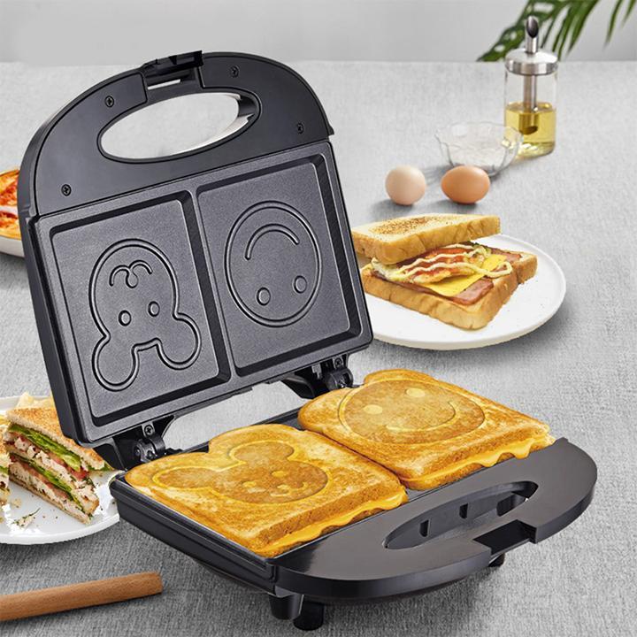 Máy ép bánh mì Sandwich hình mặt cười, gấu Haeger RAF