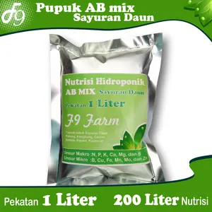AB Mix 1 Liter Serbuk Pupuk Nutrisi  tanaman Hidroponik Sayuran Daun 200 Liter