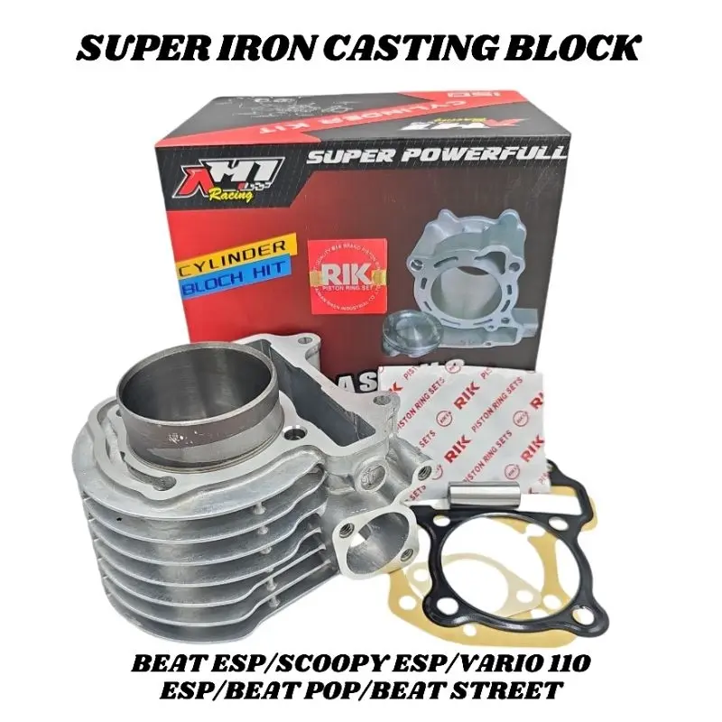 BLOK BLOCK SEHER BORE UP AH1 RACING BEAT SCOOPY VARIO 110 ESP BEAT POP BEAT STREET KODE K44 53.5 MM - CYLINDER BLOK BLOCK BORE UP 53 MM BEAT ESP SCOOPY ESP VARIO 110 ESP AH1 RACING KODE K44 5