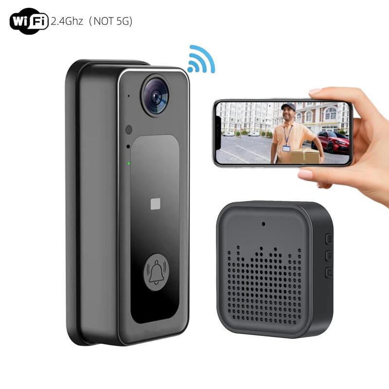 1080P Wireless Doorbell Camera, 1 Count 2-Way Audio Voice Changer Safe Doorbell, Waterproof Ring Doorbell Camera, 2.4Ghz WiFi Doorbell for Home Security 0