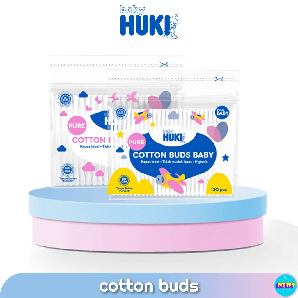 Huki Cotton Buds Baby Kemasan Zak Anak & Dewasa