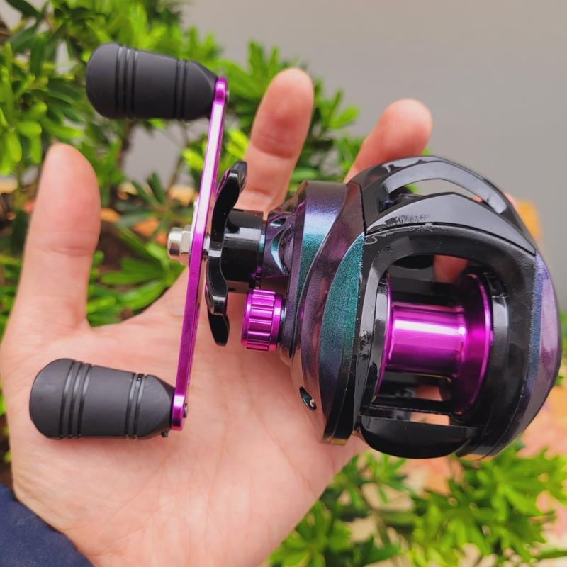 Máy câu cá máy ngang titan ánh tím giá rẻ máy câu lure docaulure Fishing