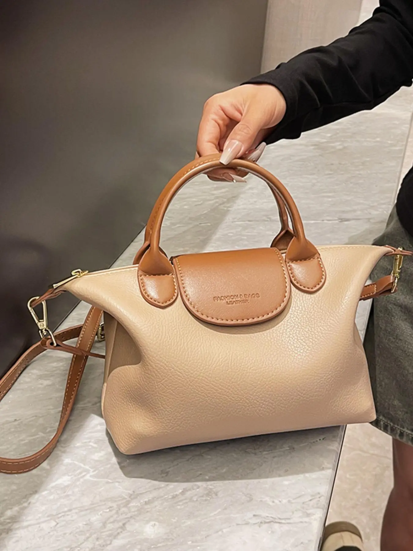 Women's Fashionable Solid Color Shoulder Bag, Casual Versatile Zipper Crossbody Bag for Daily Used, Trendy All-match Commuter Bag, Ladies Purse
