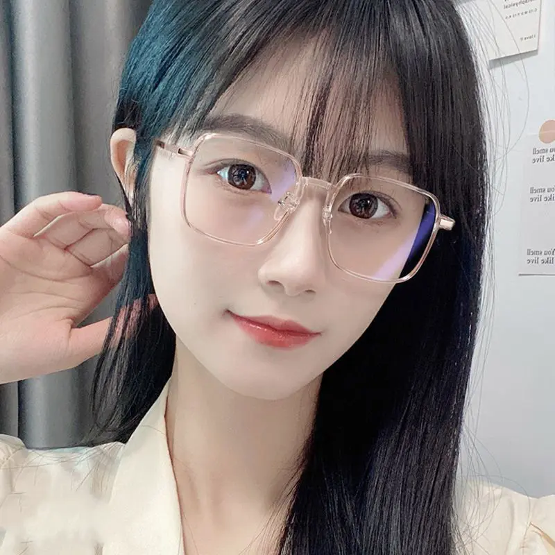 Kính Mắt Chống Bức Xạ, Đổi Màu, Chống Ánh Sáng Xanh, Gọng Vuông, Thích Hợp Cho Máy Tính, Dành Cho Nữ, Mắt Kính Có Thể Thay Thế 5
