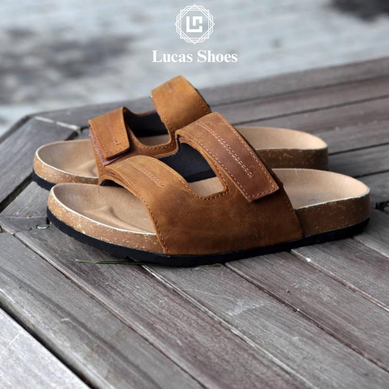 Dép Sandal, Đế Trấu Da Bò Sáp - Lucas Shoes