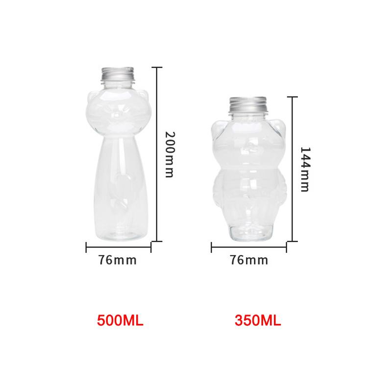 Product Introduction of Cat Bottles 1Pcs Kawaii Cat Water Bottles for Milk Tea Coffee Juice Portable Drinking Cup Home Transparent Juicing Beverage Drink Bottle BPA Free 21