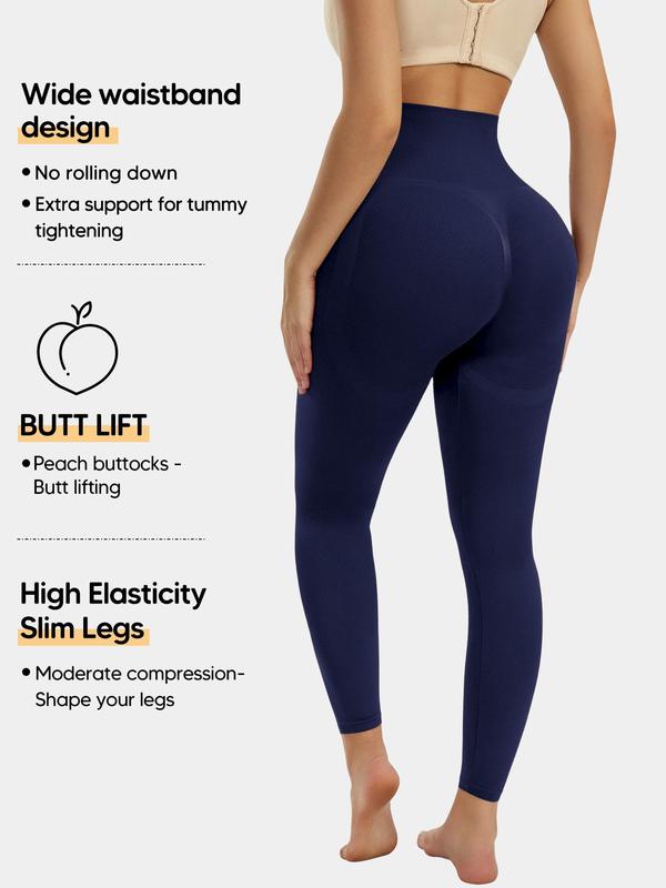 Plus Size High Waist Butt Lifting Shapewear Leggings, High Stretch Seamless Tummy Control Leggings, Women's Shapewear Bottoms For Summer Spring Fall 6