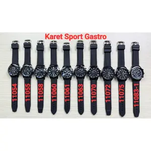 Gastro Random Jam Tangan Pria Rubber Tanggal Water Resistant 3 ATM