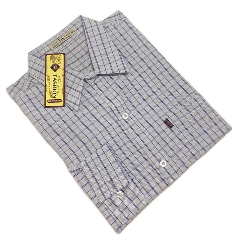 Áo sơ mi nam trung niên dài tay vải kate cotton, mềm, thoáng mát từ 45kg - 85kg Menswear Có Cổ Cổ Tròn 3