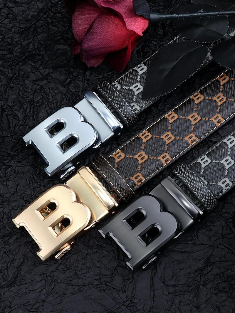 Product Introduction of Men's Fashion B Letter Design Belt, Casual Waistband for Jeans Trousers, Versatile Belt for Party, Daily Clothing Decor, Trendy All-match & Exquisite Belt for Gift 8