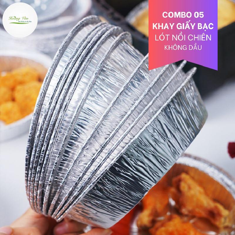 Combo 05 Khay giấy bạc lót nồi chiên không dầu 