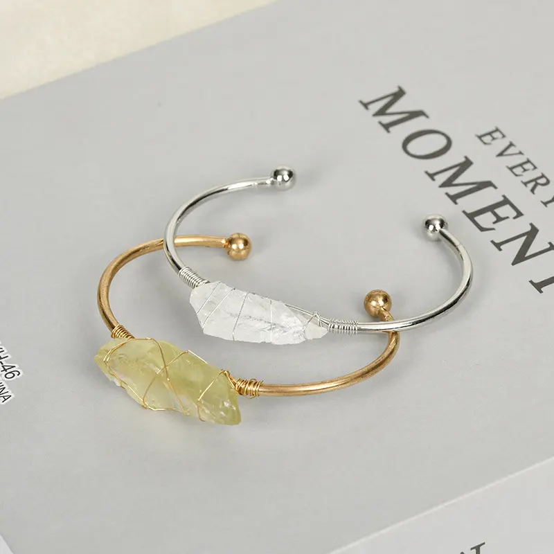 European and American foreign trade jewelry accessories ins style light luxury gold silver bracelet, green firefly stone powder crystal hand woven bracelet crystal  jewelry  sg
