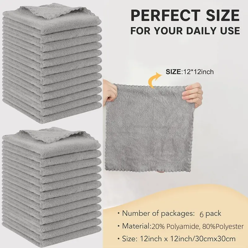Reusable Makeup Remover Facial Cleansing Towel, 6 Counts Soft Face Washcloth, Travel Makeup Washcloths, Skincare Tools for Women 1