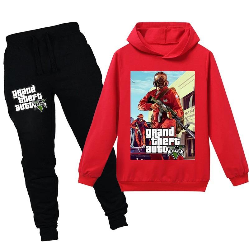 Product Introduction of Grand Theft Auto V GTA 5 Kids Pullover Clothes Sweatshirts+Pants 2pcs Sets Boys Cartoon Children Toddler Clothing Girls Outfits 9