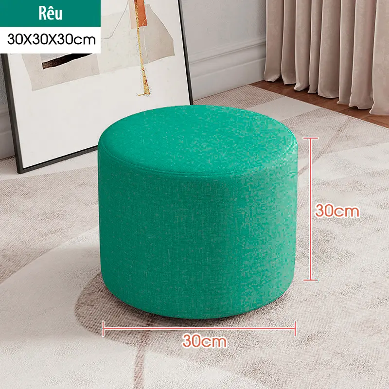 Ghế Đôn Sofa TRÒN FOREVER 84, Ghế Bàn Trang Điểm MÀU NÂU 30x30x30CM - Bọc Mút Dày Dặn - ĐỔI TRẢ TRONG VÒNG 3 NGÀY 4