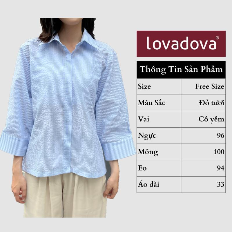 Product Introduction of Áo sơ mi màu xanh / hồng vải linen xốp Lovadova GB09C001 0