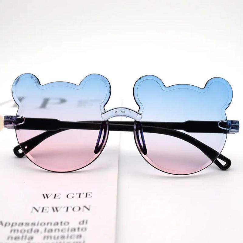 Korean Version Fashion Cute Gradient Color Bear Conjoined Piece UV Protection Children Sunglasses 7