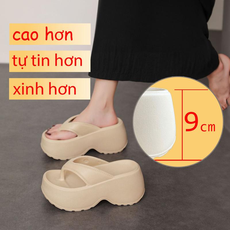 3TDEP - dép xỏ ngón nữ đế cao 9cm, dép tông kẹp nữ đế cao 9 phân sang chảnh chất eva xịn, chuẩn size