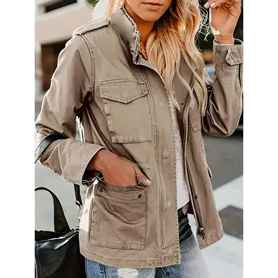 Womens military volete style parka jacket