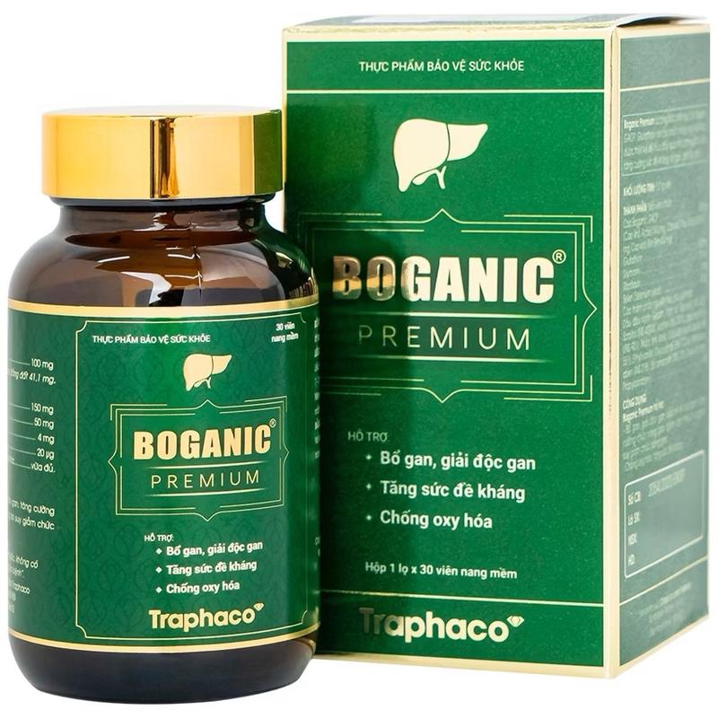 ￼Bổ Gan Cao Cấp Boganic Premium Traphaco Giúp Hỗ Trợ Thải Độc Mát Gan, Chống Oxy Hóa 30 Viên/Hộp