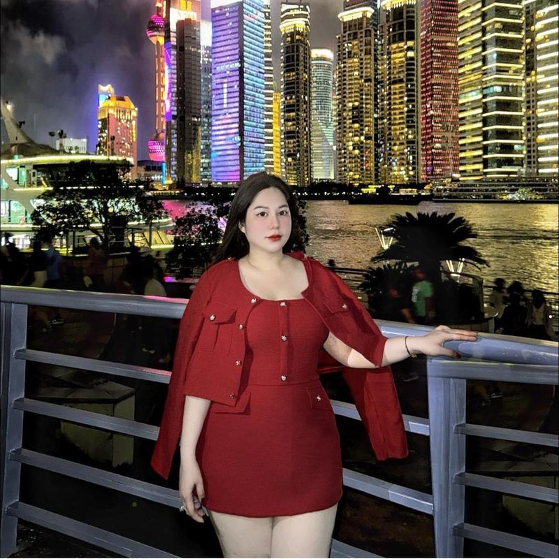 Bigsize 63-90kg - Set Đi Tiệc Gồm áo LEMIN GÂN Áo   Nữ Dây kéo vàng sau lưng KÈM KHOÁC  và chân váy A siêu xinh L / XL / XXL. BIGSIZE VƯƠNG NGỌC HÂN  Women Top