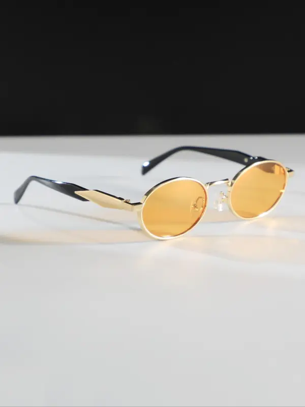 Vintage Oval Frame Sunglasses, Trendy Casual Sunglasses for Women and Men, Fashion Accessories for Everyday Use and Outdoor Activities 3