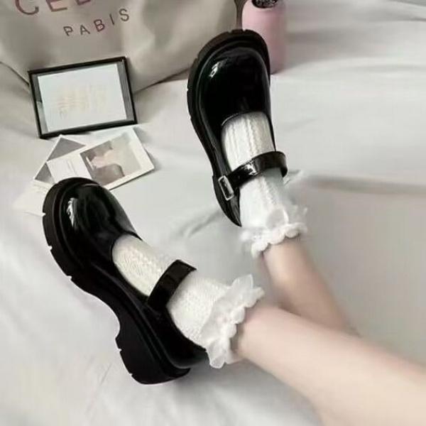 Giày Nữ, Cỡ Cực Lớn (31-46), Phong Cách Anh Quốc Giày Ngón Chân To, Thích Hợp Cho Học Sinh, Da Nhỏ Cổ Thấp, Đế Dày, Giày Mary Jane 41, Giày Nữ 42 7