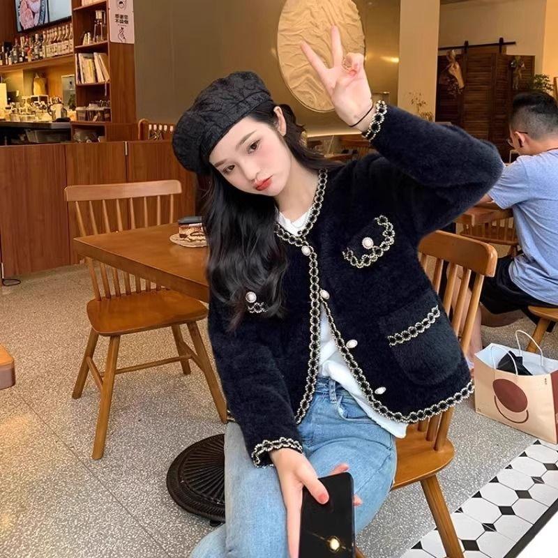 Áo Khoác Len Lông Chồn Cashmere, Áo Cardigan Len Ngắn Cho Nữ, Nhỏ Thanh Lịch Và Phong Cách, Thích Hợp Cho Mùa Xuân Và Mùa Thu, Thời Trang Nhật Bản Và Hàn Quốc, Thời Trang, Năm 2025 4